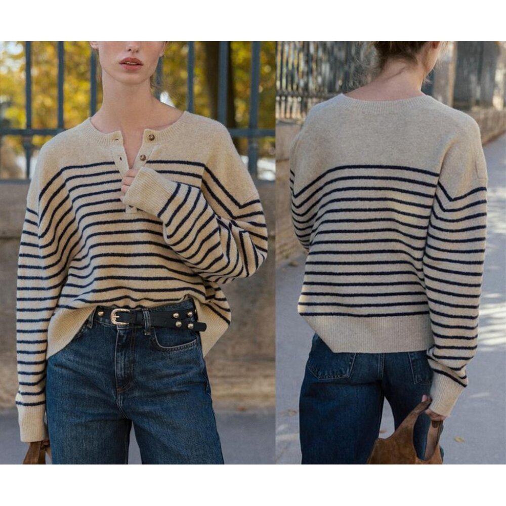 NEW ZARA striped knit sweater 1509
